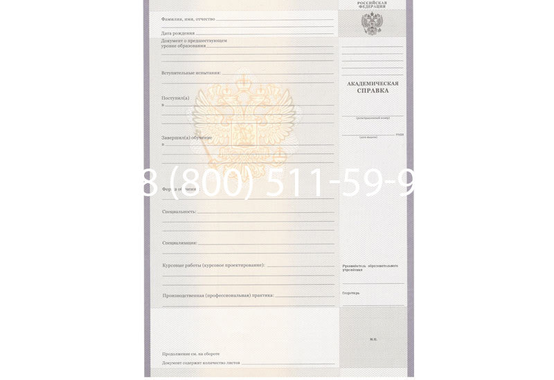 Купить Академическая справка образца 2010-2011 год для колледжа в Муроме Купить Академическая справка образца 2010-2011 год для колледжа в Муроме